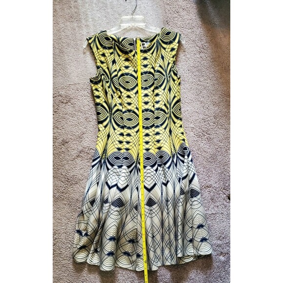 Julian Taylor Yellow Print Sleeveless Dress Size 8 - Picture 5 of 8
